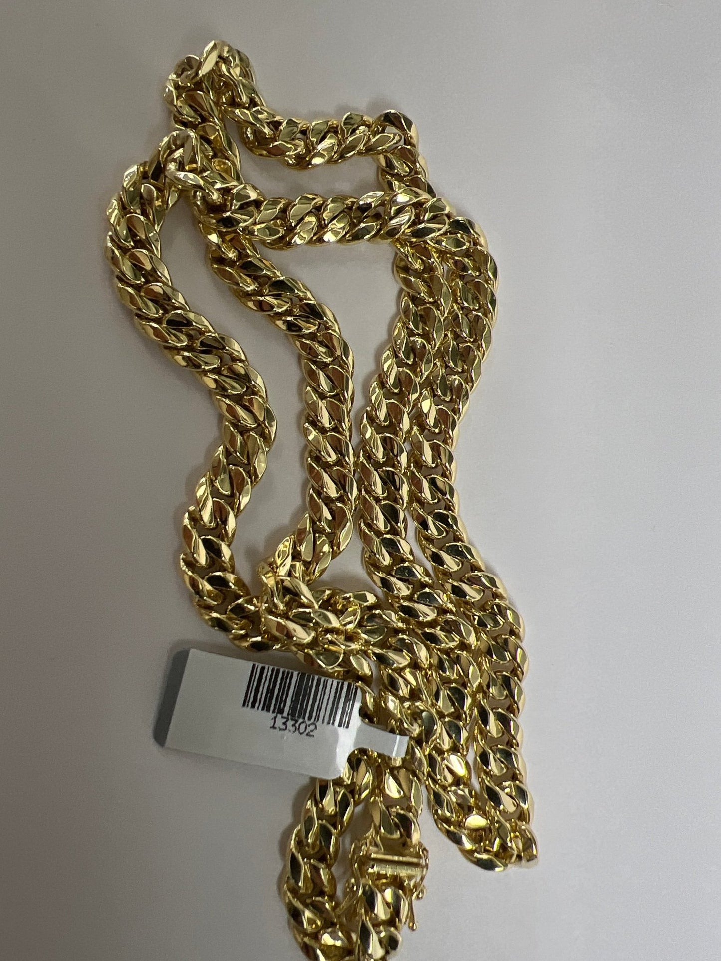 14k gold Cuban link chain necklace Gold cross pendant