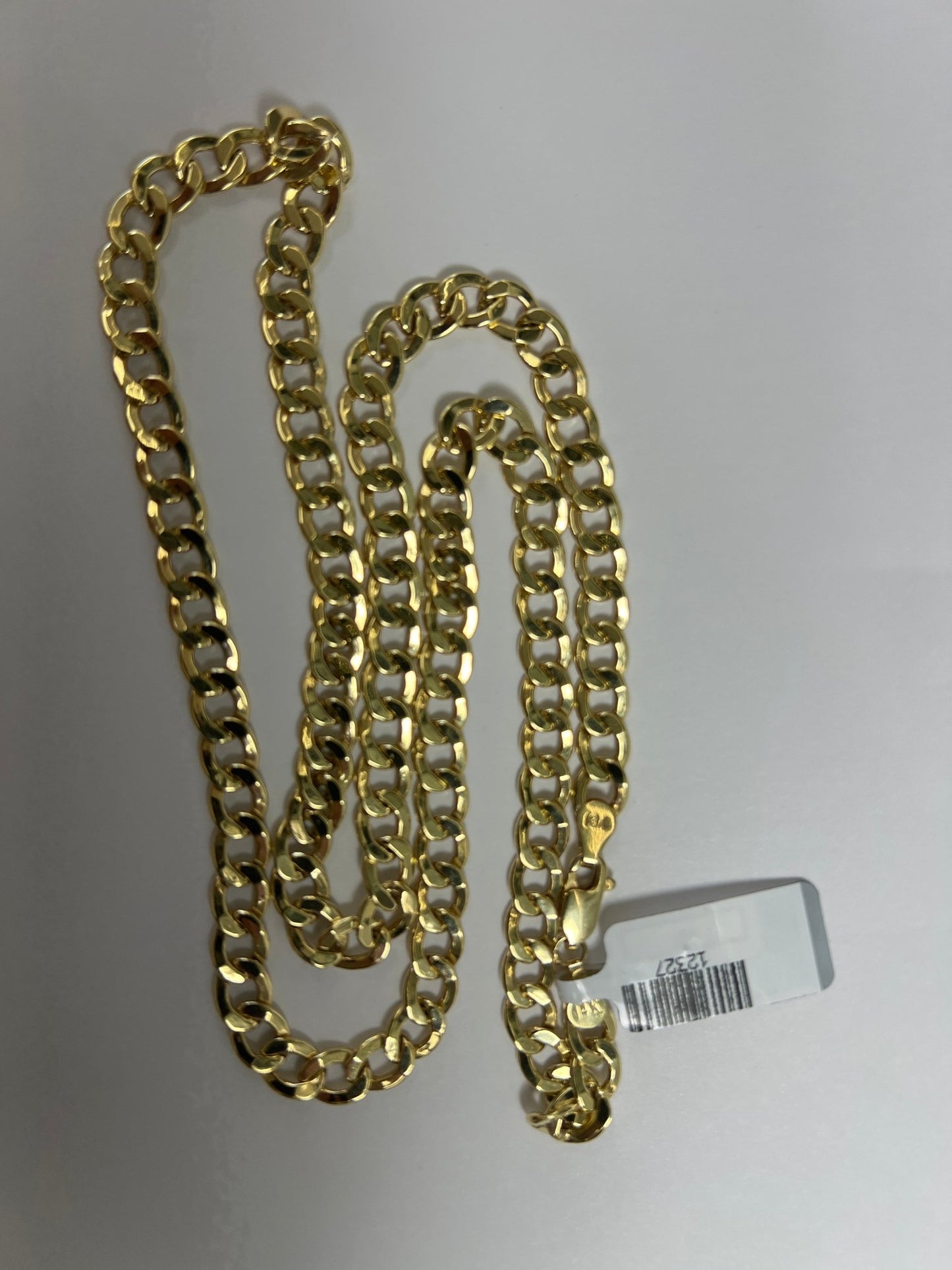 14k gold Cuban link chain necklace Gold cross pendant