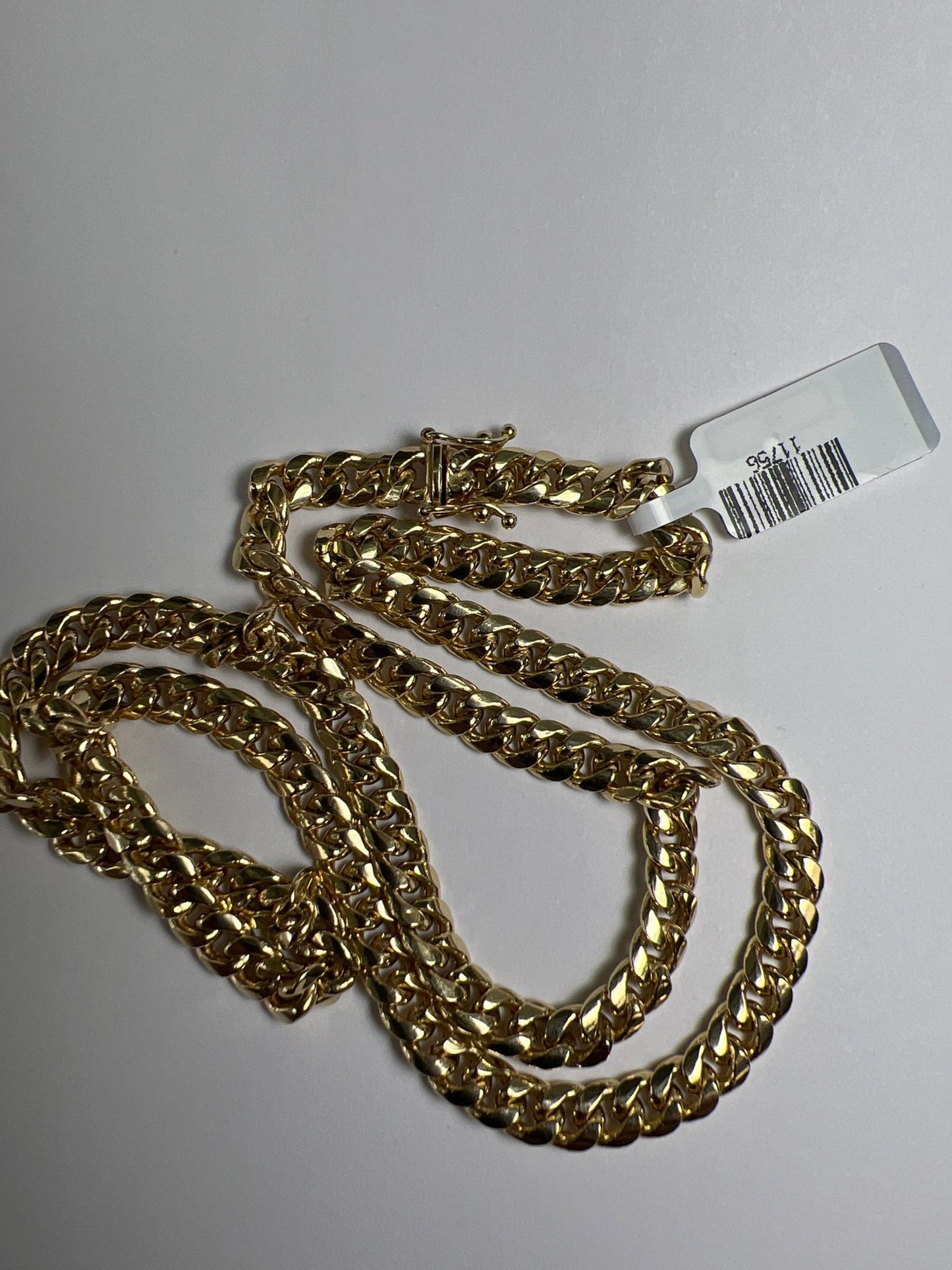 14k gold Cuban link chain necklace Gold cross pendant