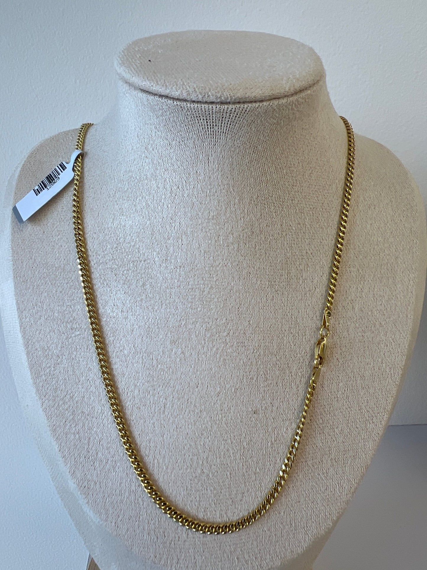 14k gold Cuban link chain necklace Gold cross pendant