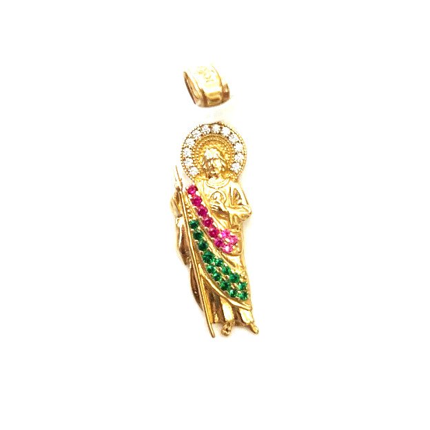 14k gold Cuban link chain necklace Gold cross pendant