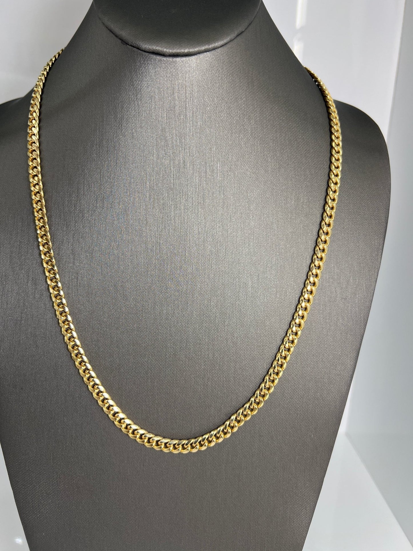 14k gold Cuban link chain necklace Gold cross pendant