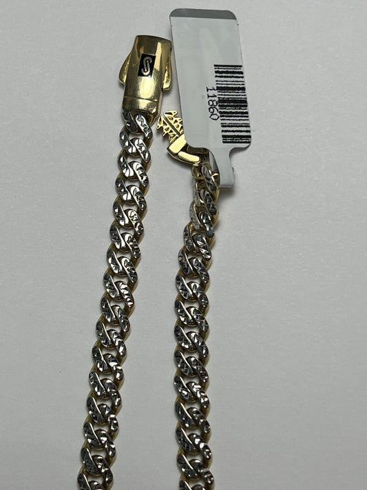 14k gold Cuban link chain necklace Gold cross pendant