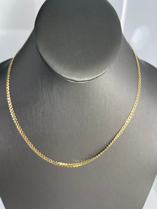 14k gold Cuban link chain necklace Gold cross pendant
