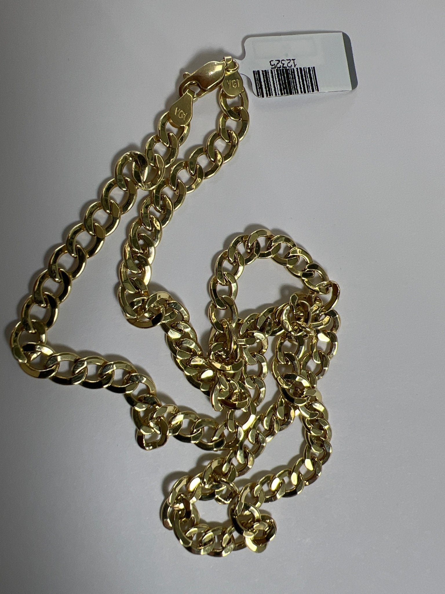 14k gold Cuban link chain necklace Gold cross pendant