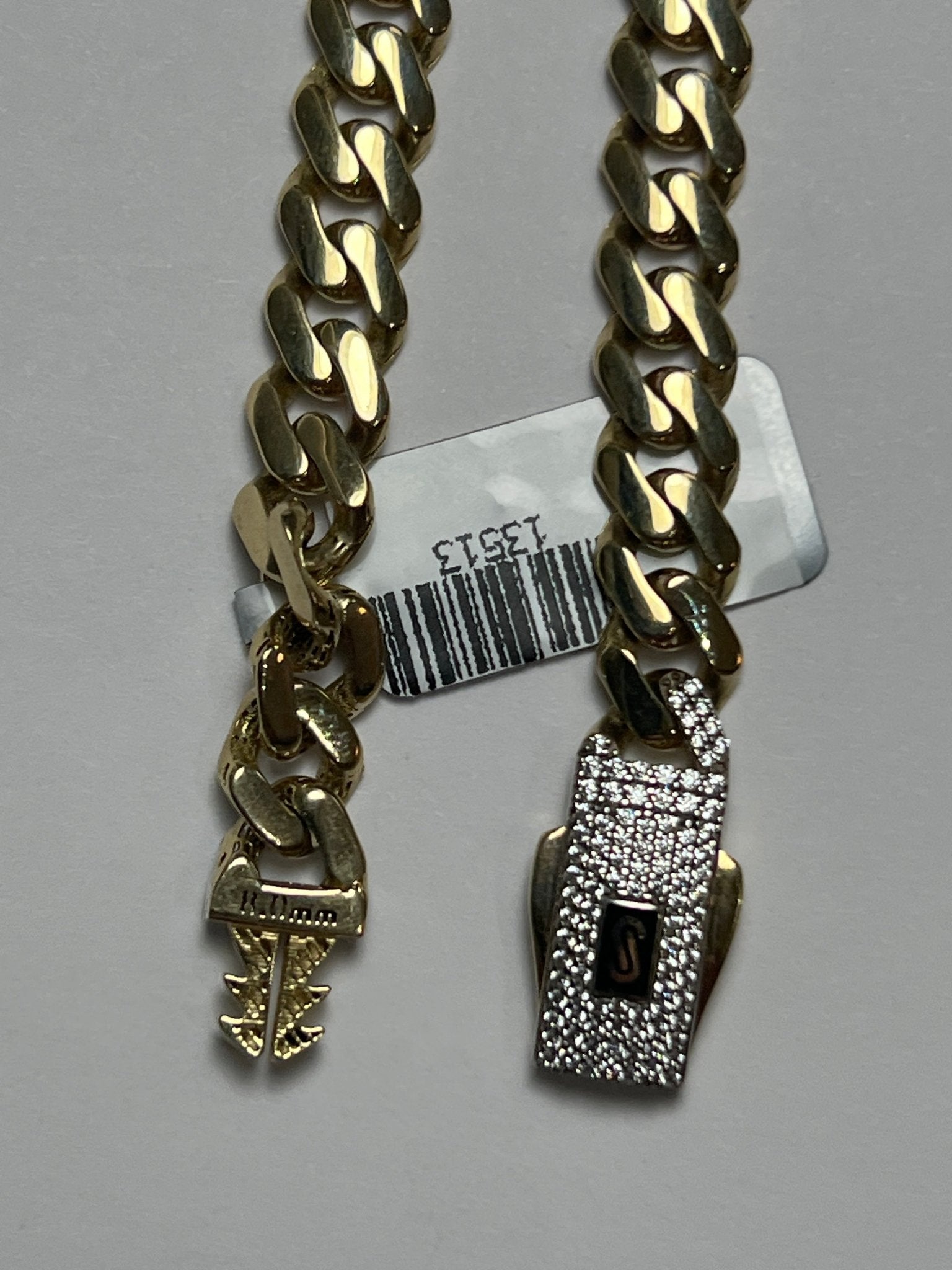 14k gold Cuban link chain necklace Gold cross pendant