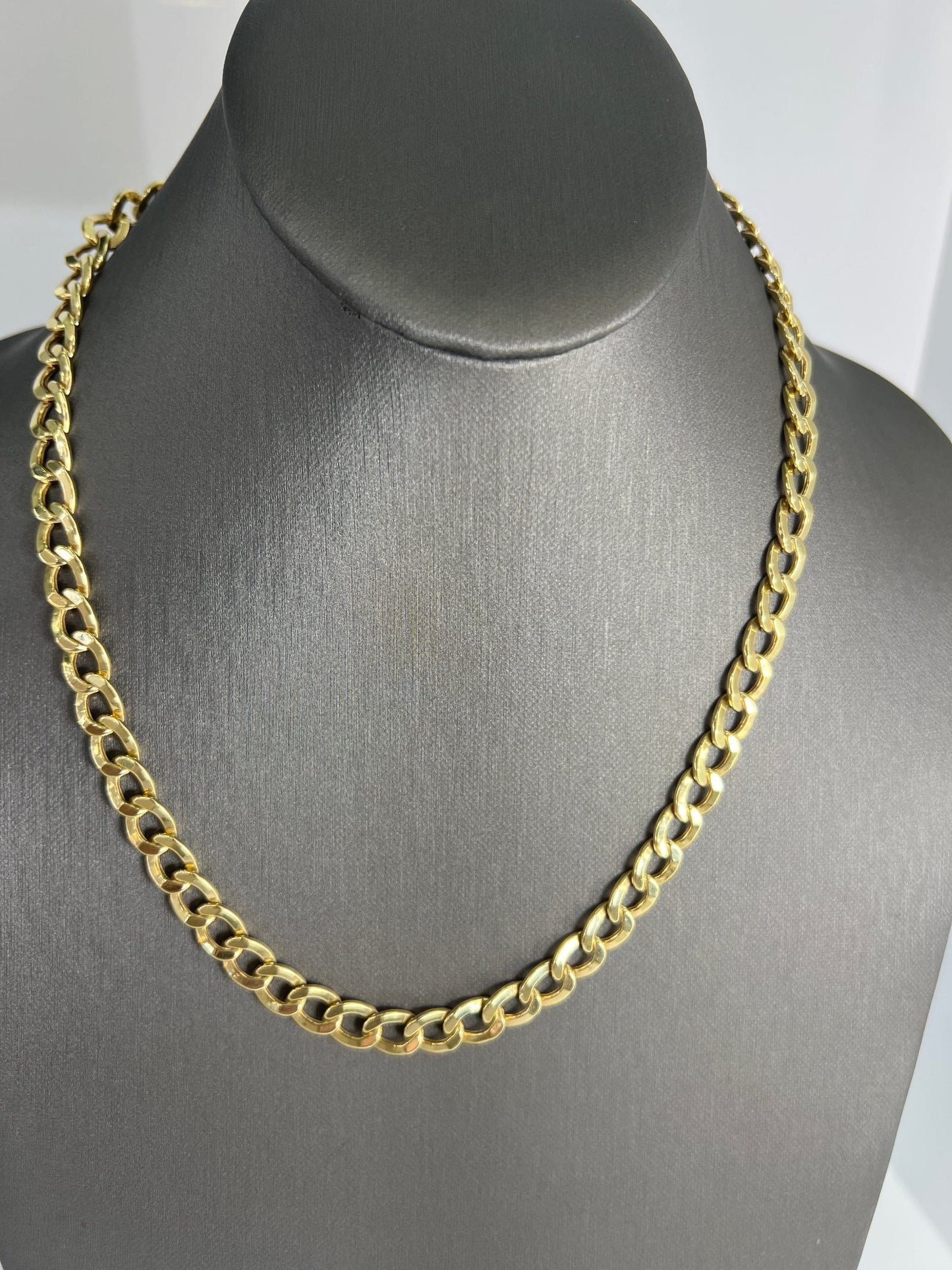 14k gold Cuban link chain necklace Gold cross pendant