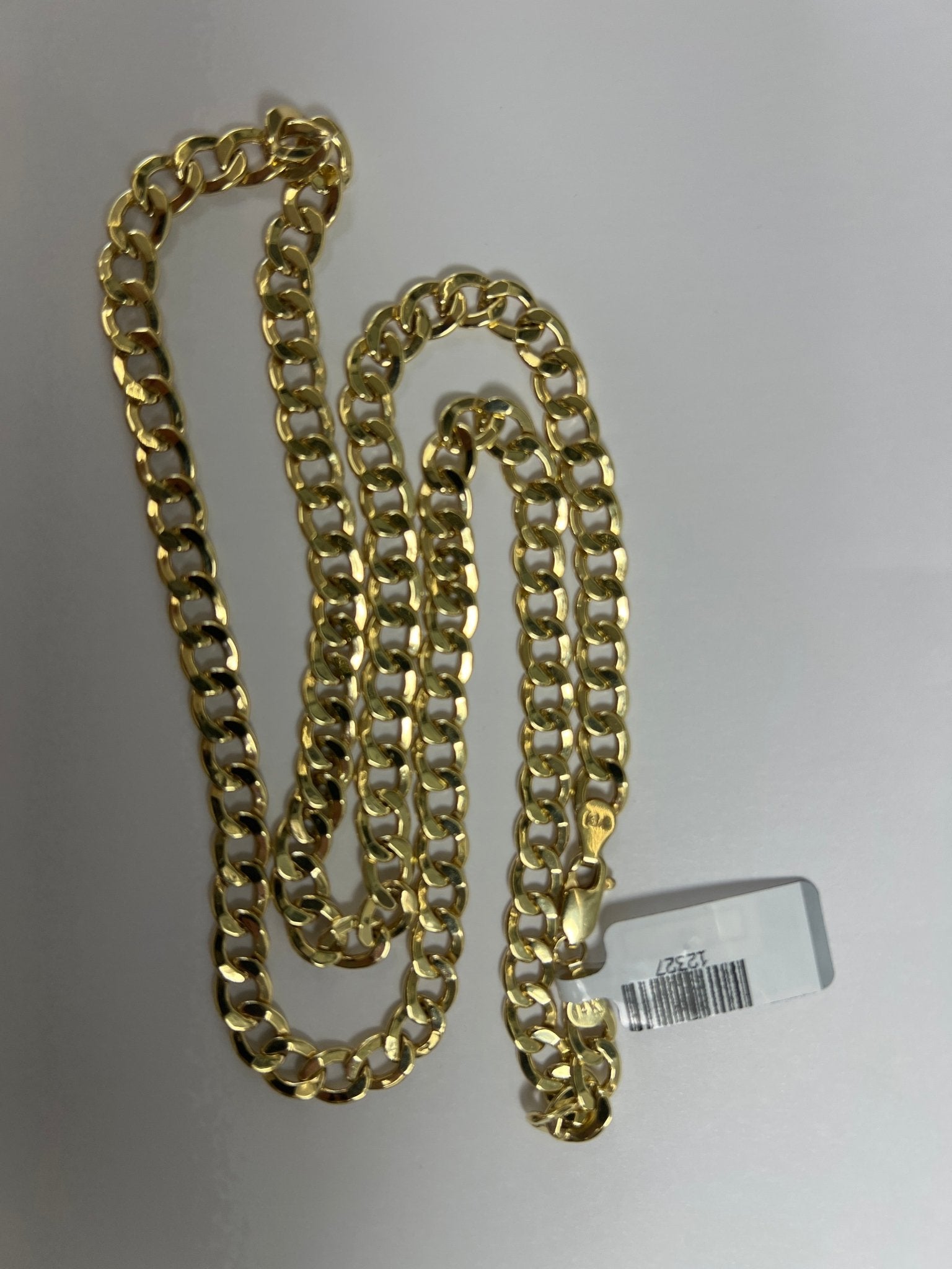 14k gold Cuban link chain necklace Gold cross pendant