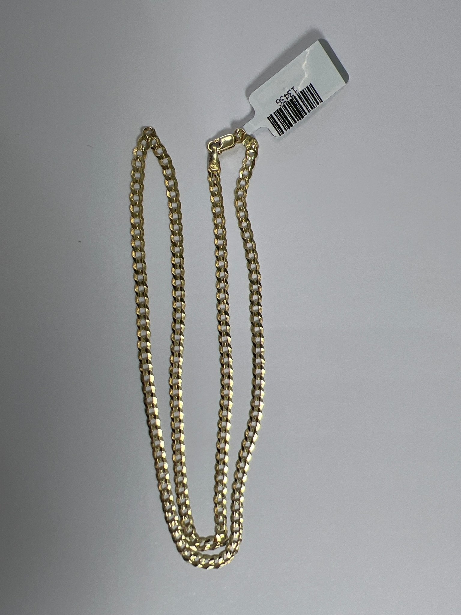 14k gold Cuban link chain necklace Gold cross pendant