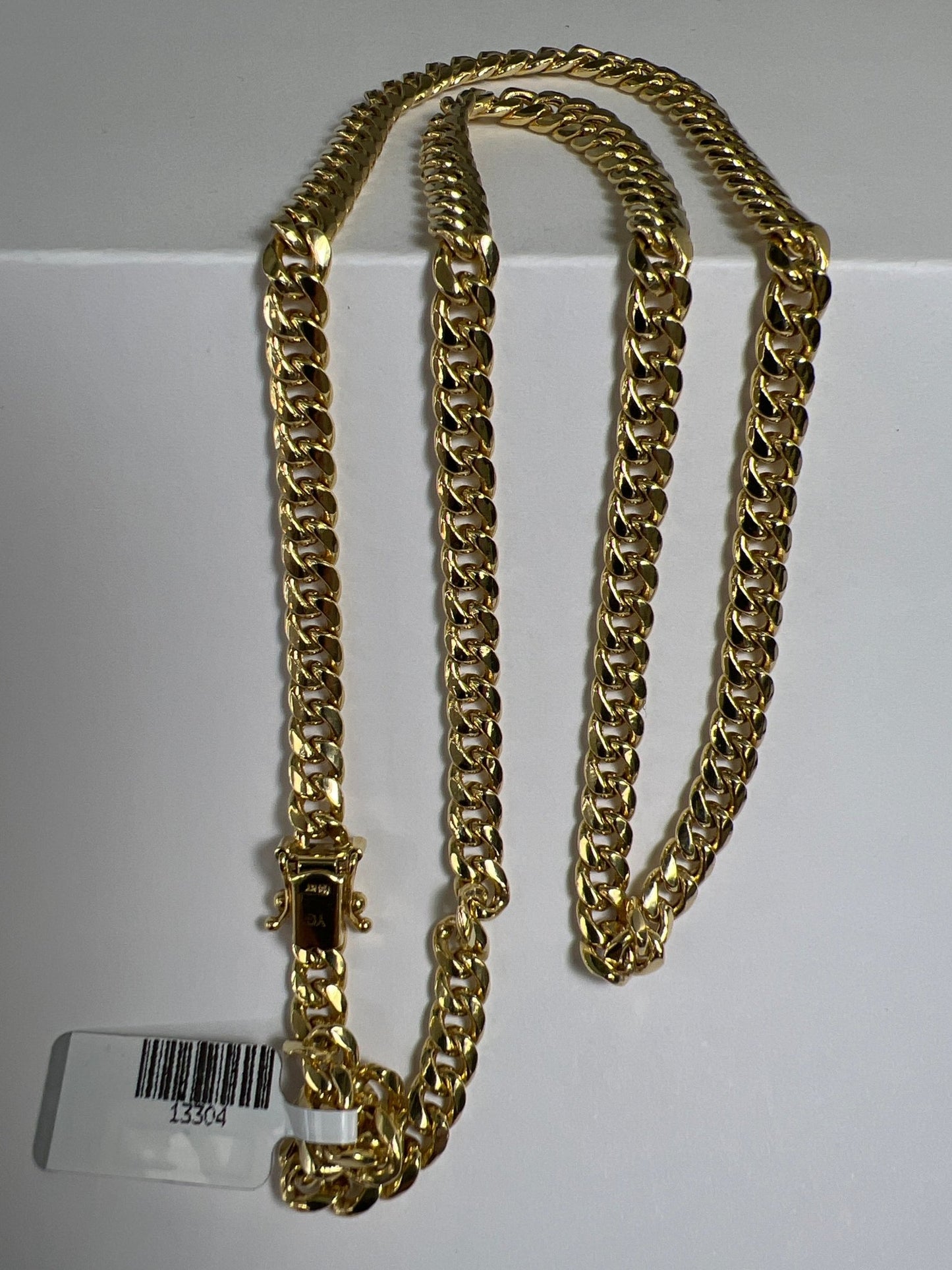 14k gold Cuban link chain necklace Gold cross pendant