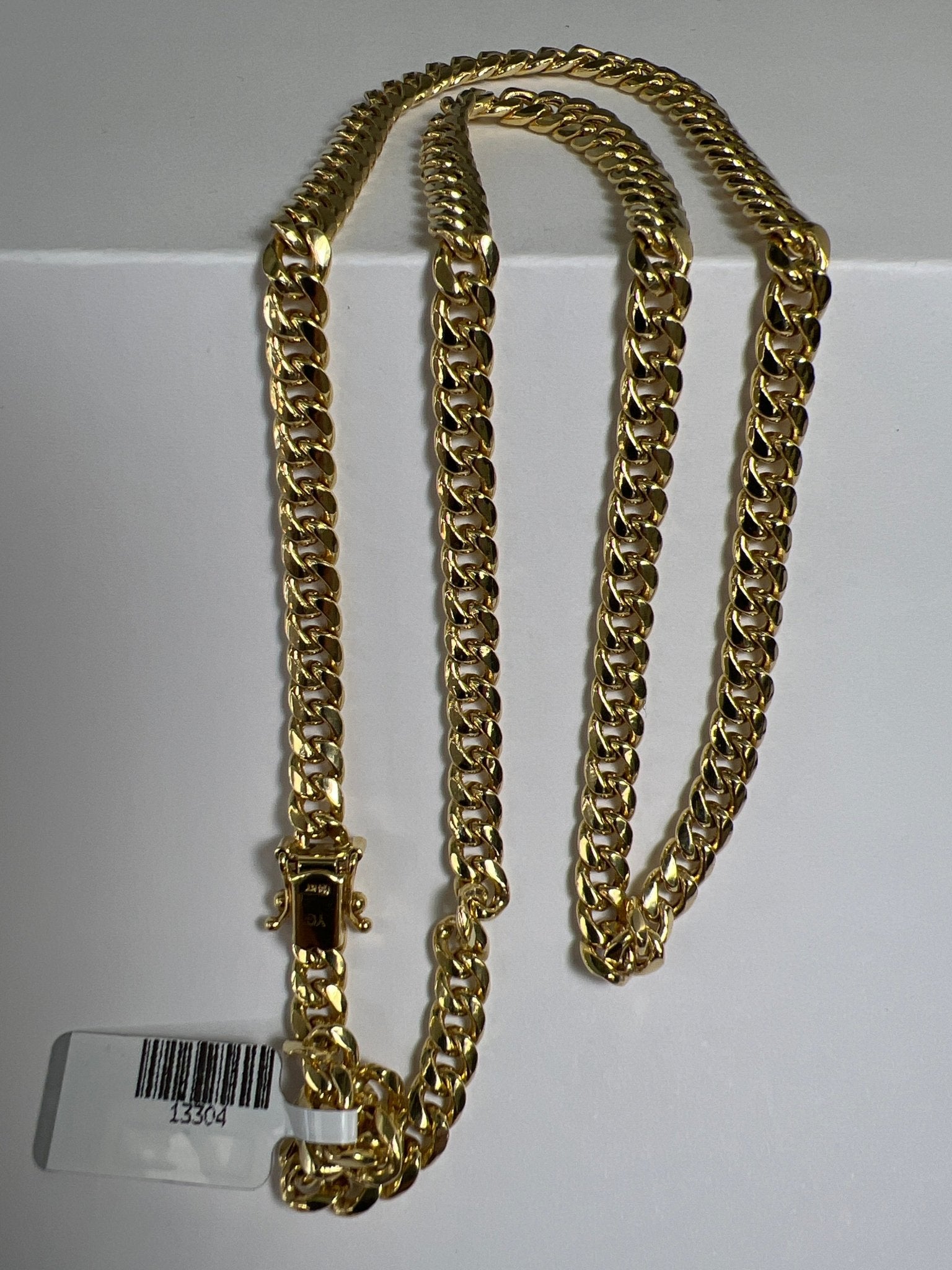 14k gold Cuban link chain necklace Gold cross pendant