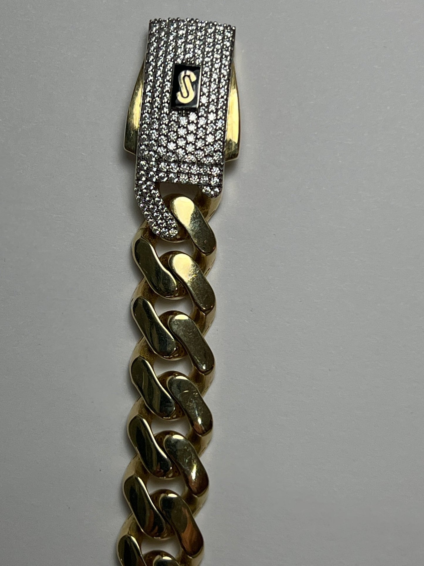 14k gold Cuban link chain necklace Gold cross pendant