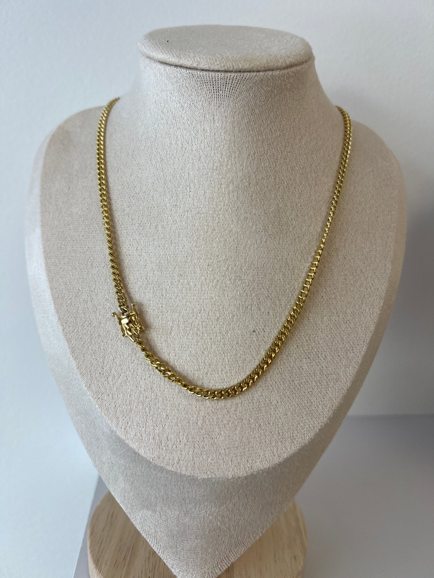 14k gold Cuban link chain necklace Gold cross pendant