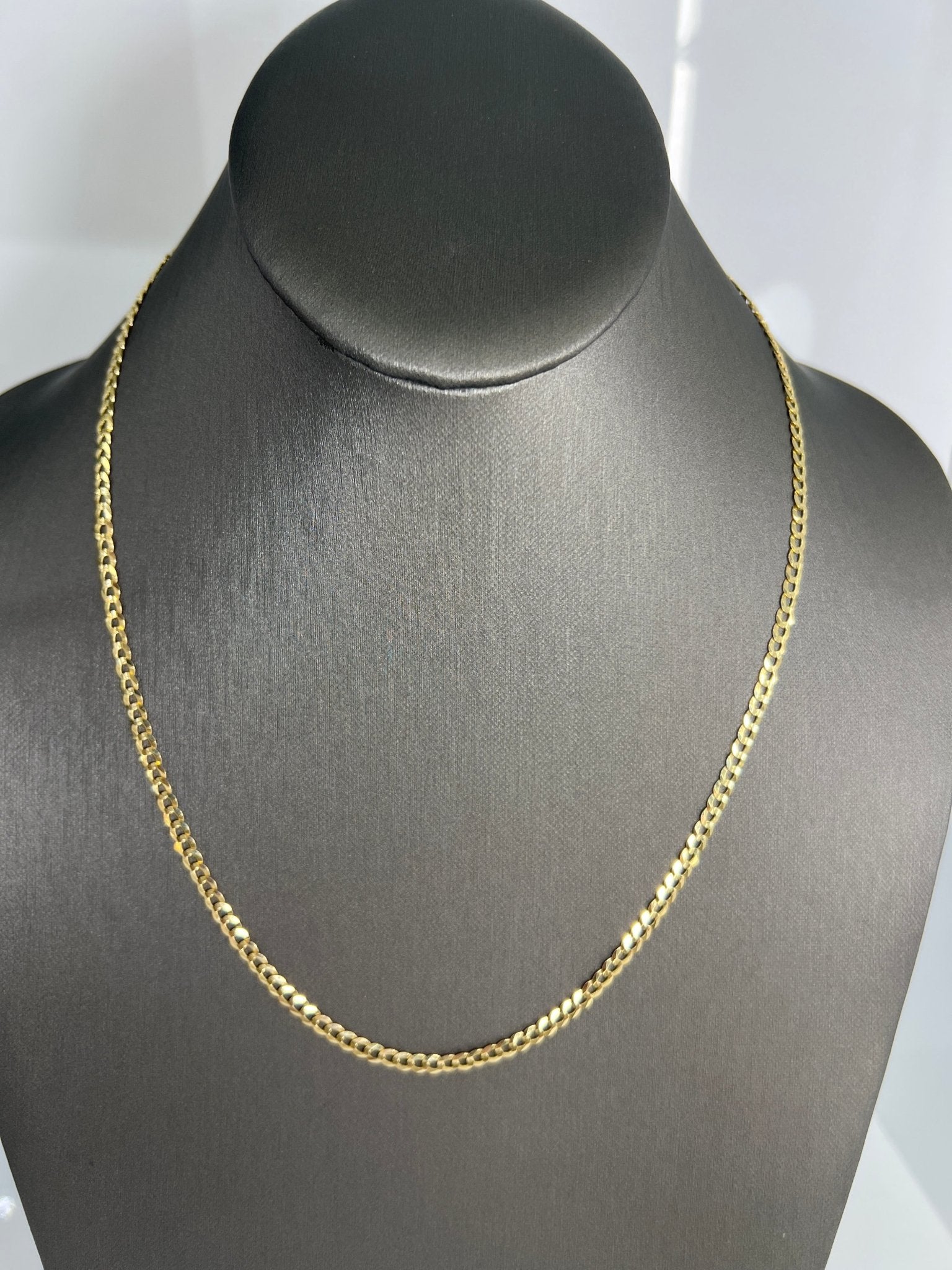 14k gold Cuban link chain necklace Gold cross pendant