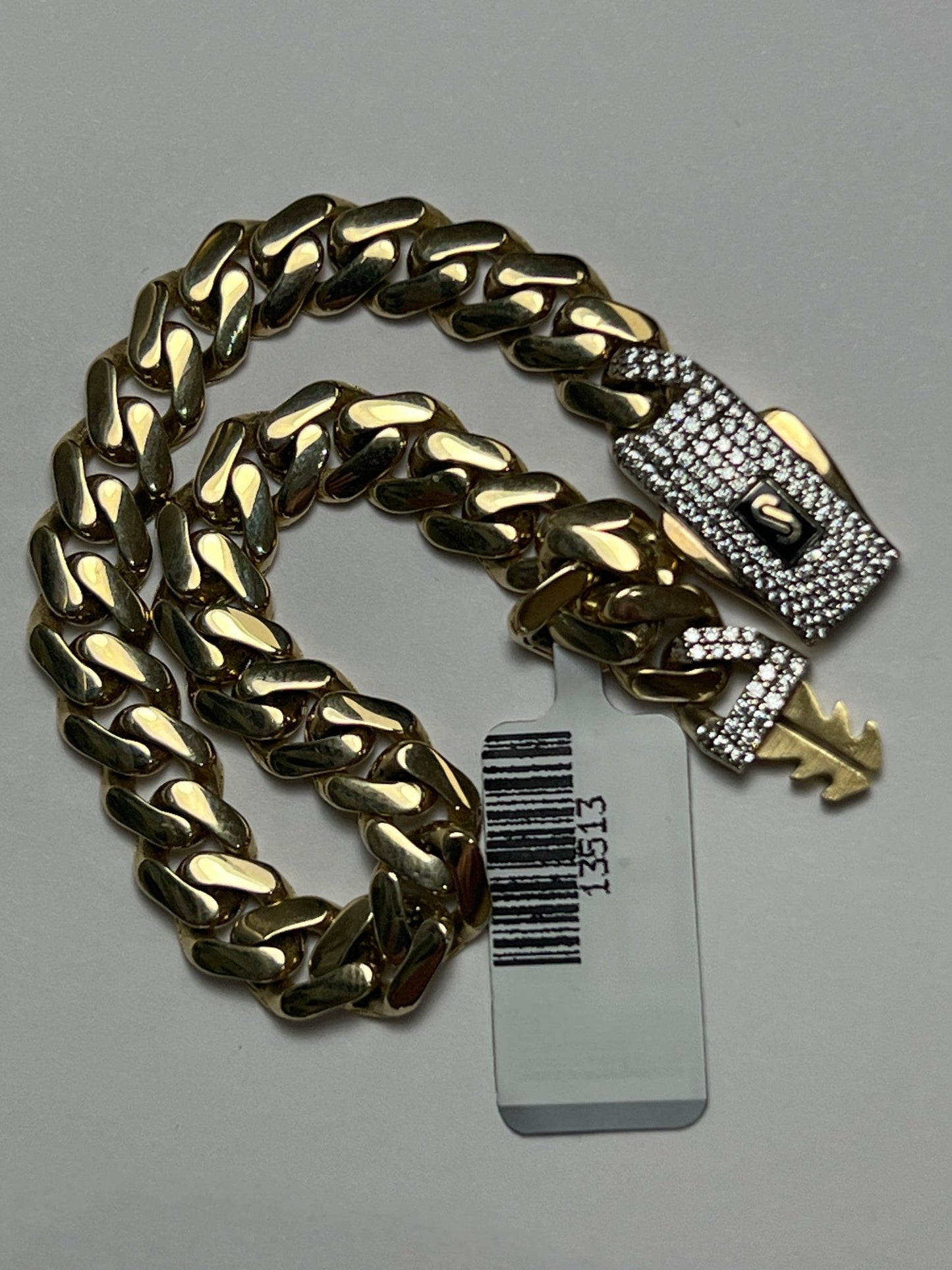 14k gold Cuban link chain necklace Gold cross pendant