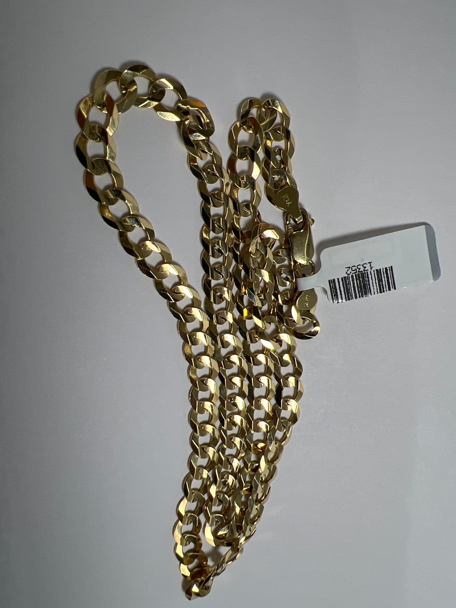 14k gold Cuban link chain necklace Gold cross pendant