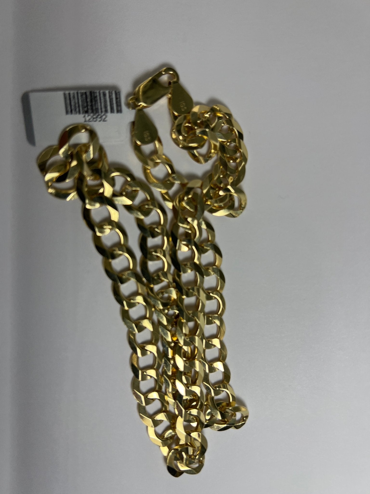 14k gold Cuban link chain necklace Gold cross pendant