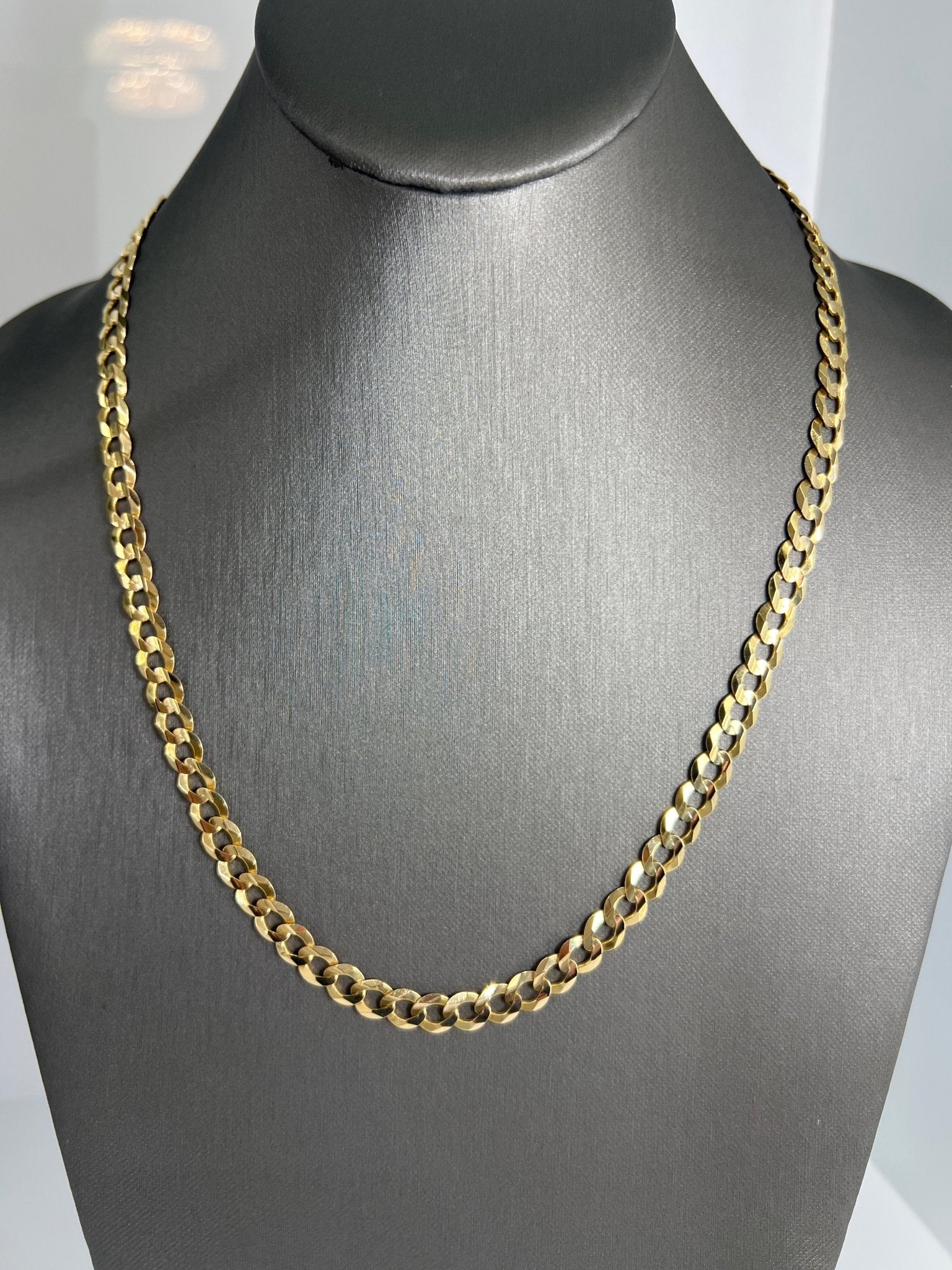 14k gold Cuban link chain necklace Gold cross pendant