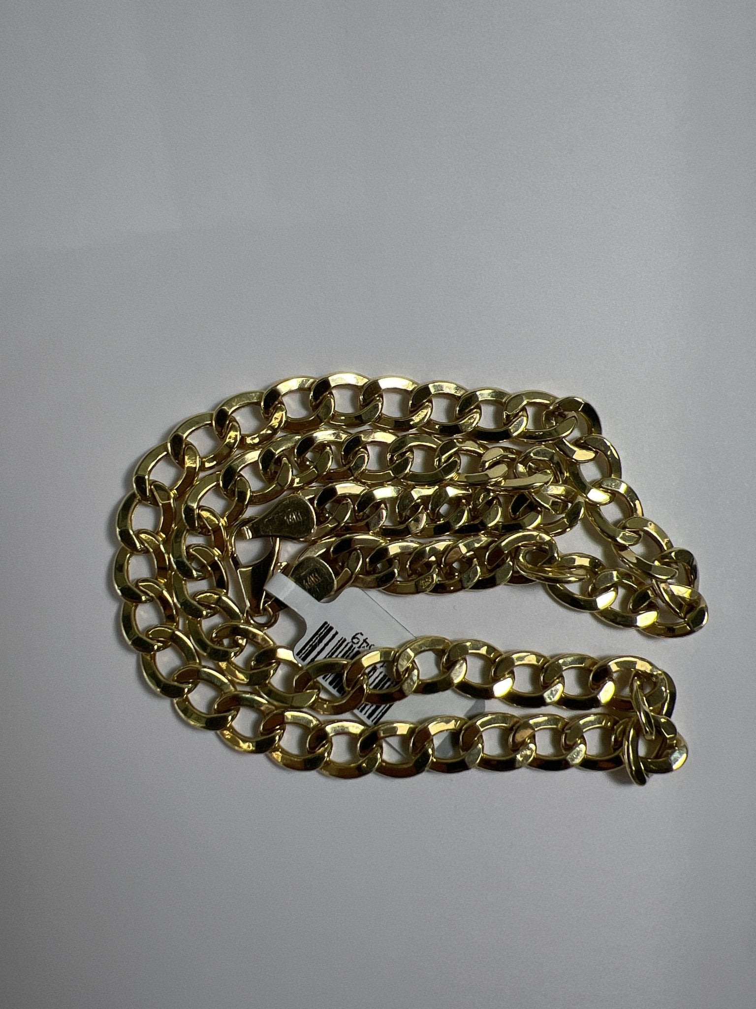 14k gold Cuban link chain necklace Gold cross pendant