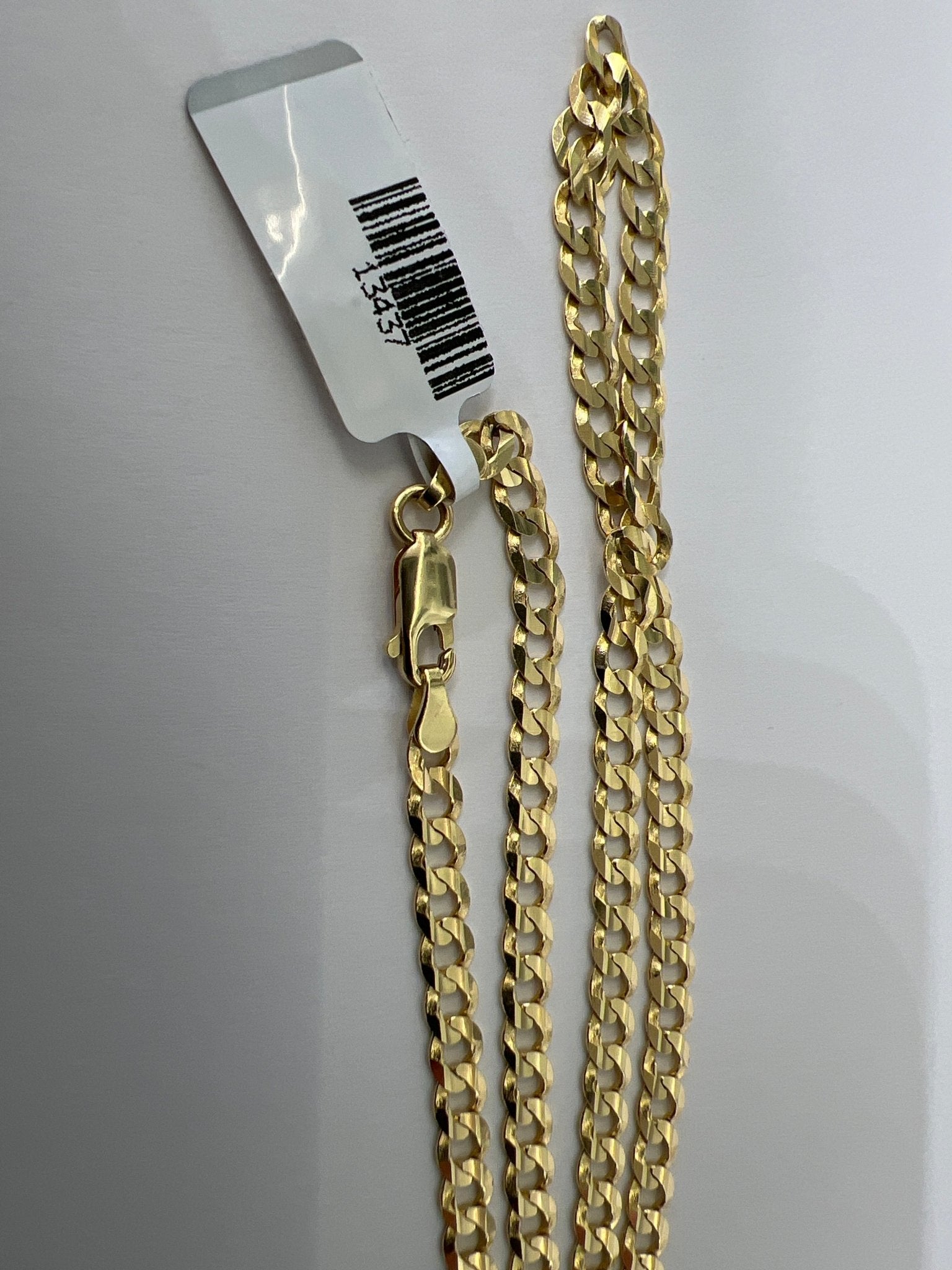 14k gold Cuban link chain necklace Gold cross pendant