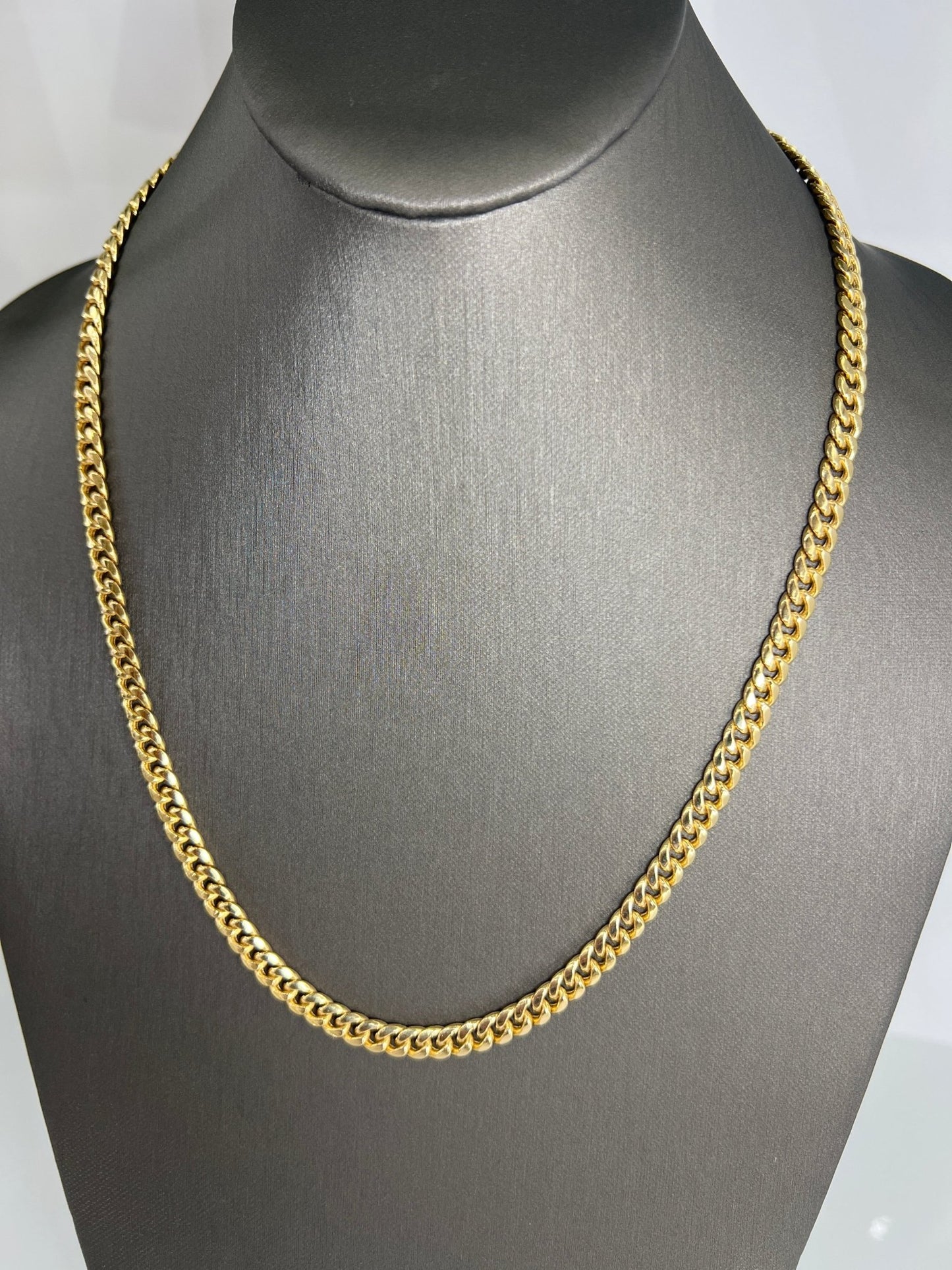 14k gold Cuban link chain necklace Gold cross pendant