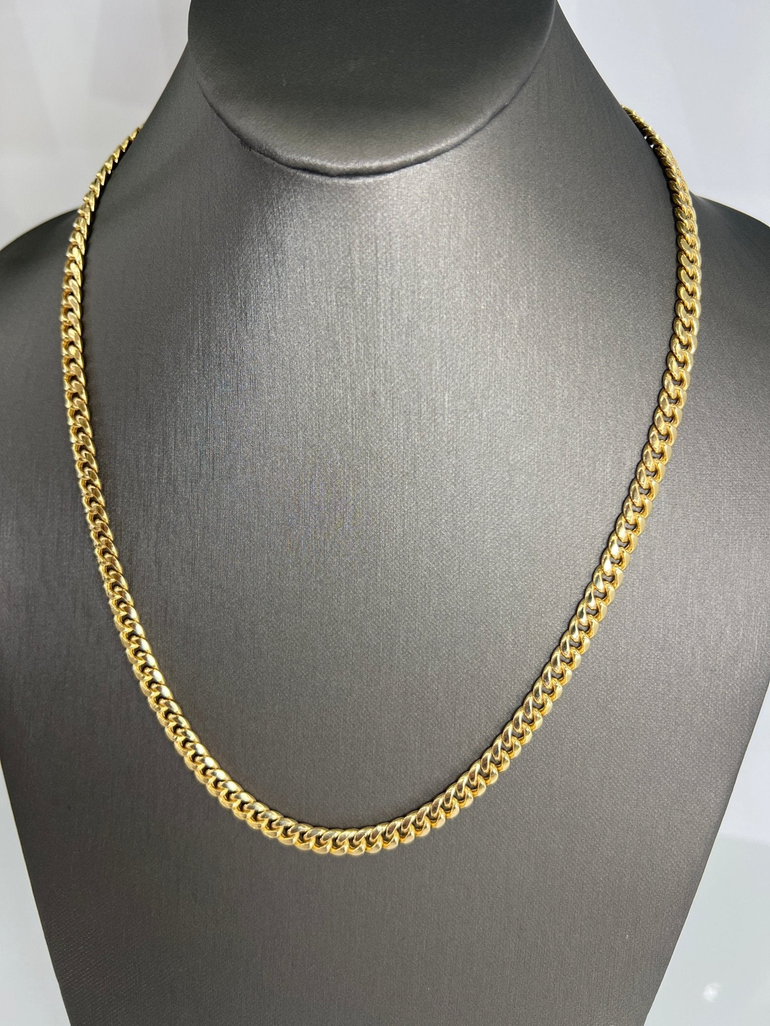 14k gold Cuban link chain necklace Gold cross pendant