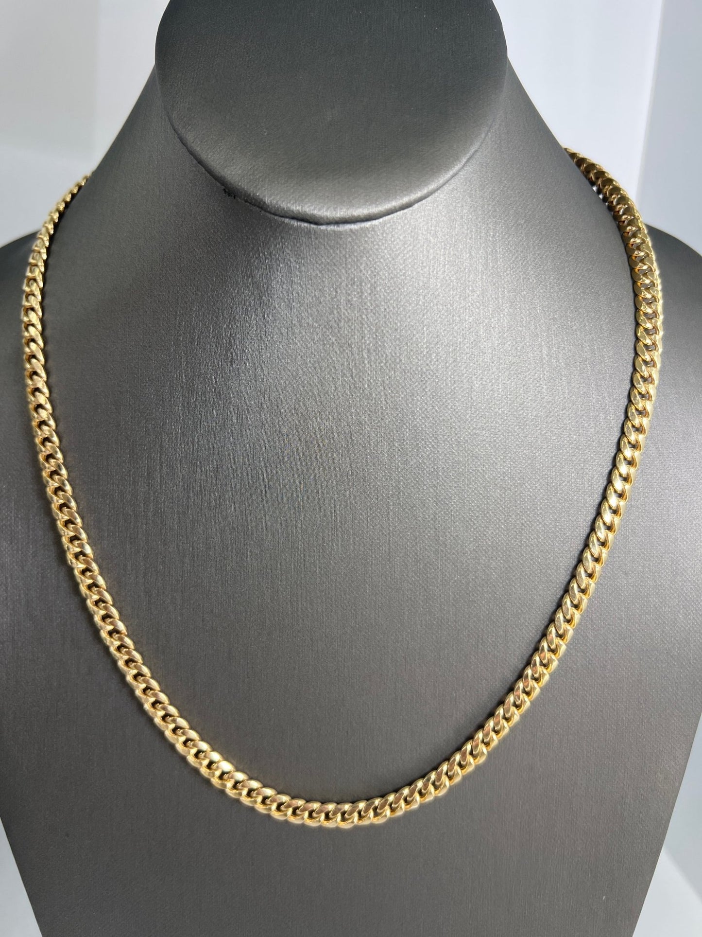 14k gold Cuban link chain necklace Gold cross pendant