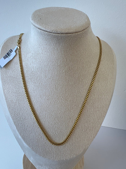 14k gold Cuban link chain necklace Gold cross pendant