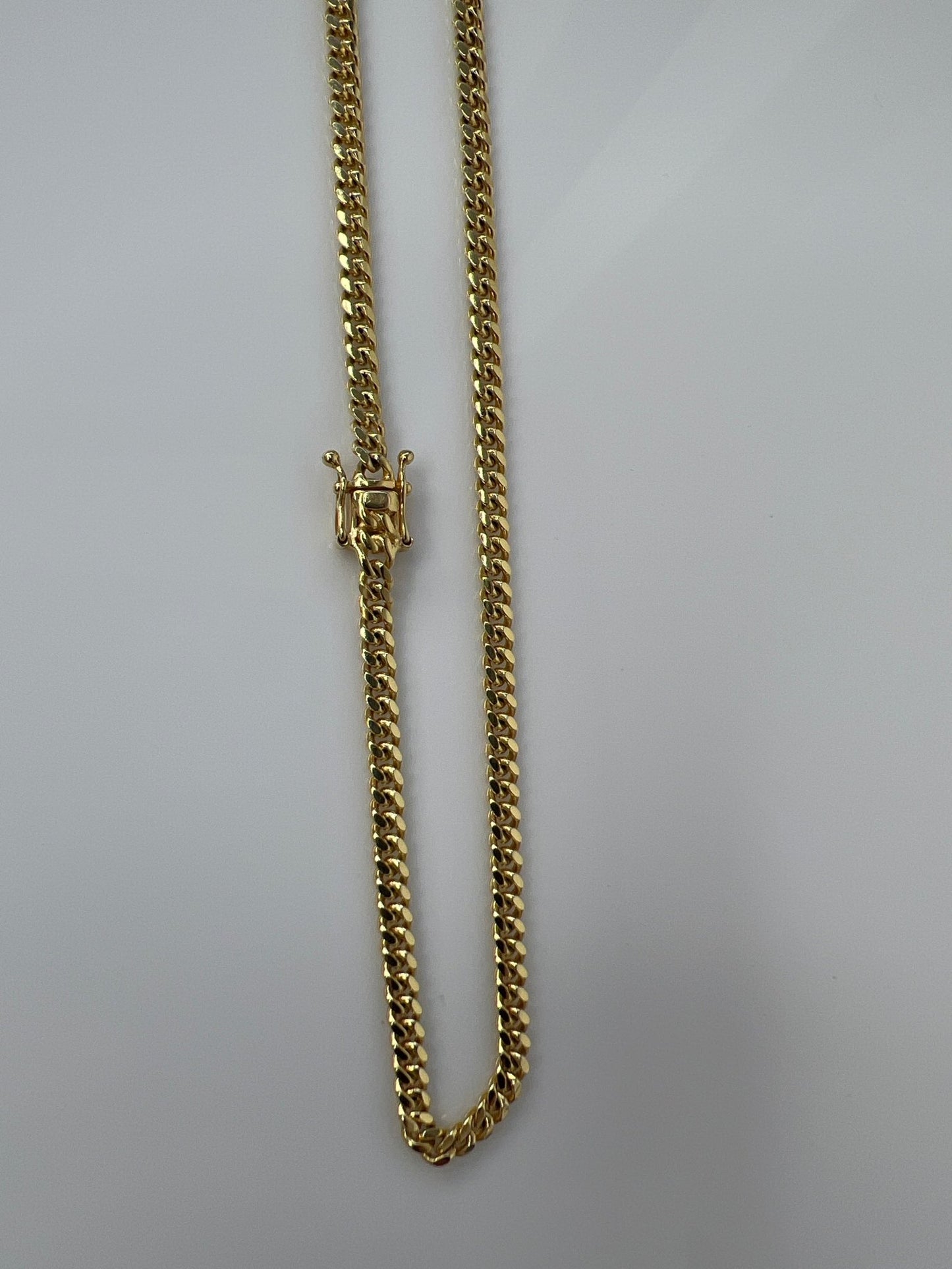 14k gold Cuban link chain necklace Gold cross pendant