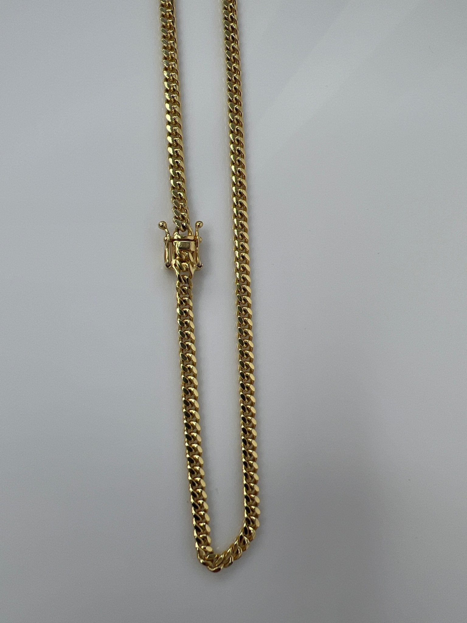 14k gold Cuban link chain necklace Gold cross pendant