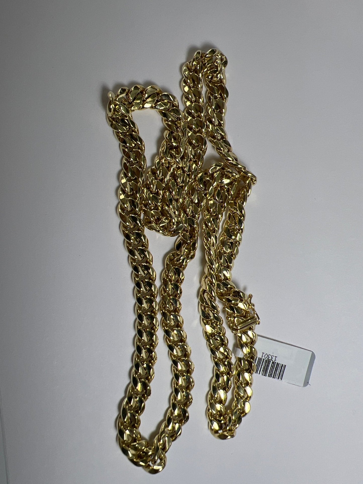 14k gold Cuban link chain necklace Gold cross pendant