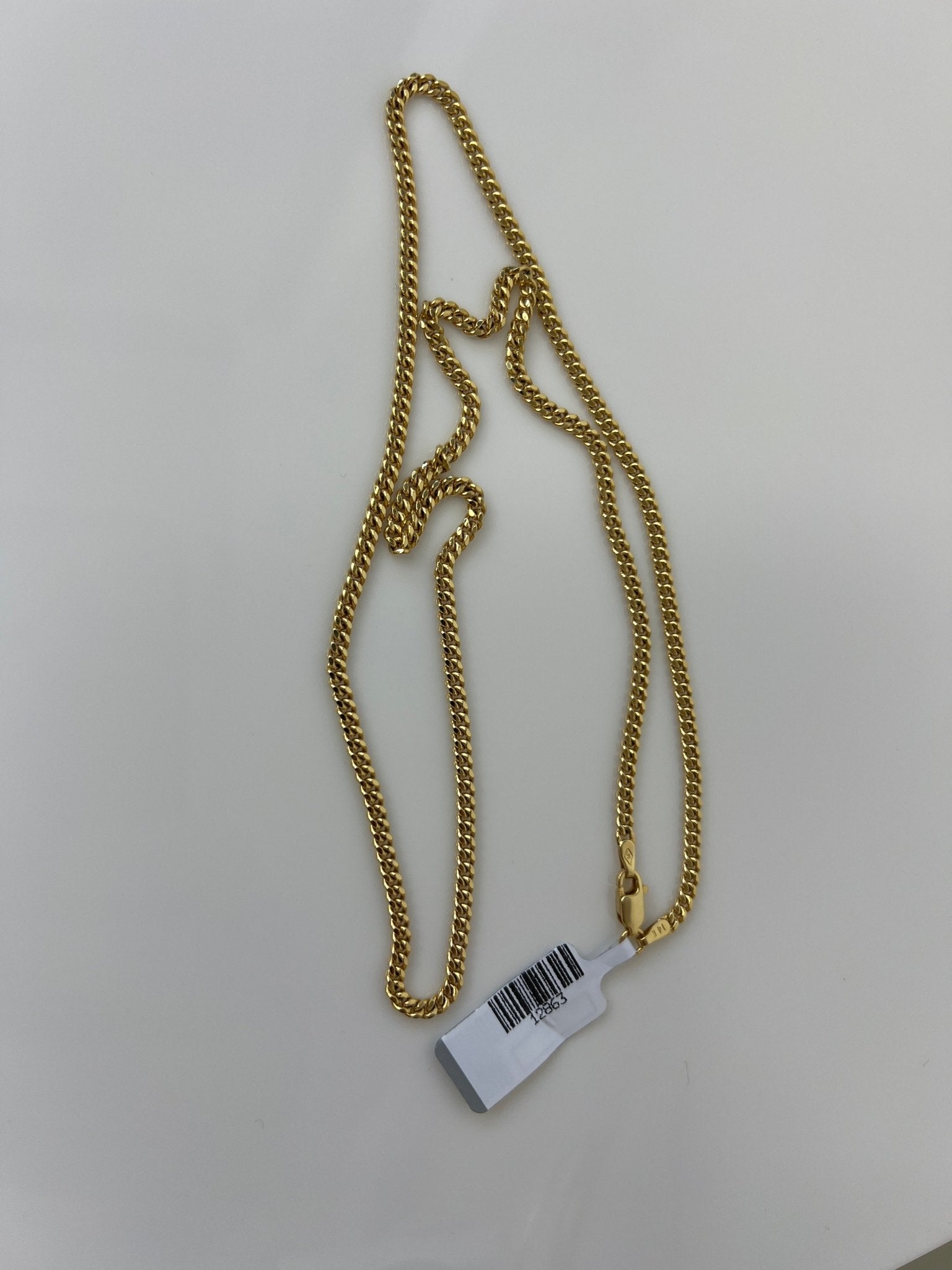 14k gold Cuban link chain necklace Gold cross pendant