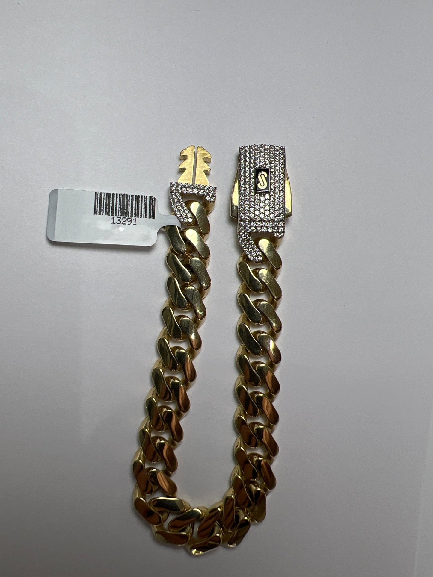 14k gold Cuban link chain necklace Gold cross pendant