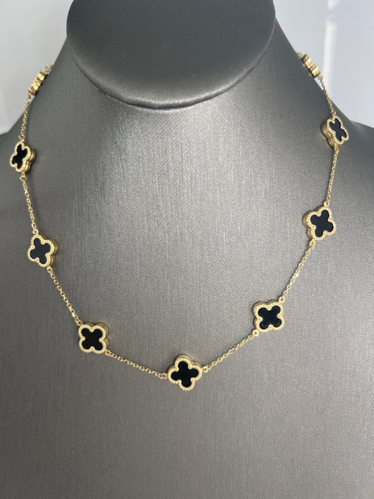 14k gold Cuban link chain necklace Gold cross pendant