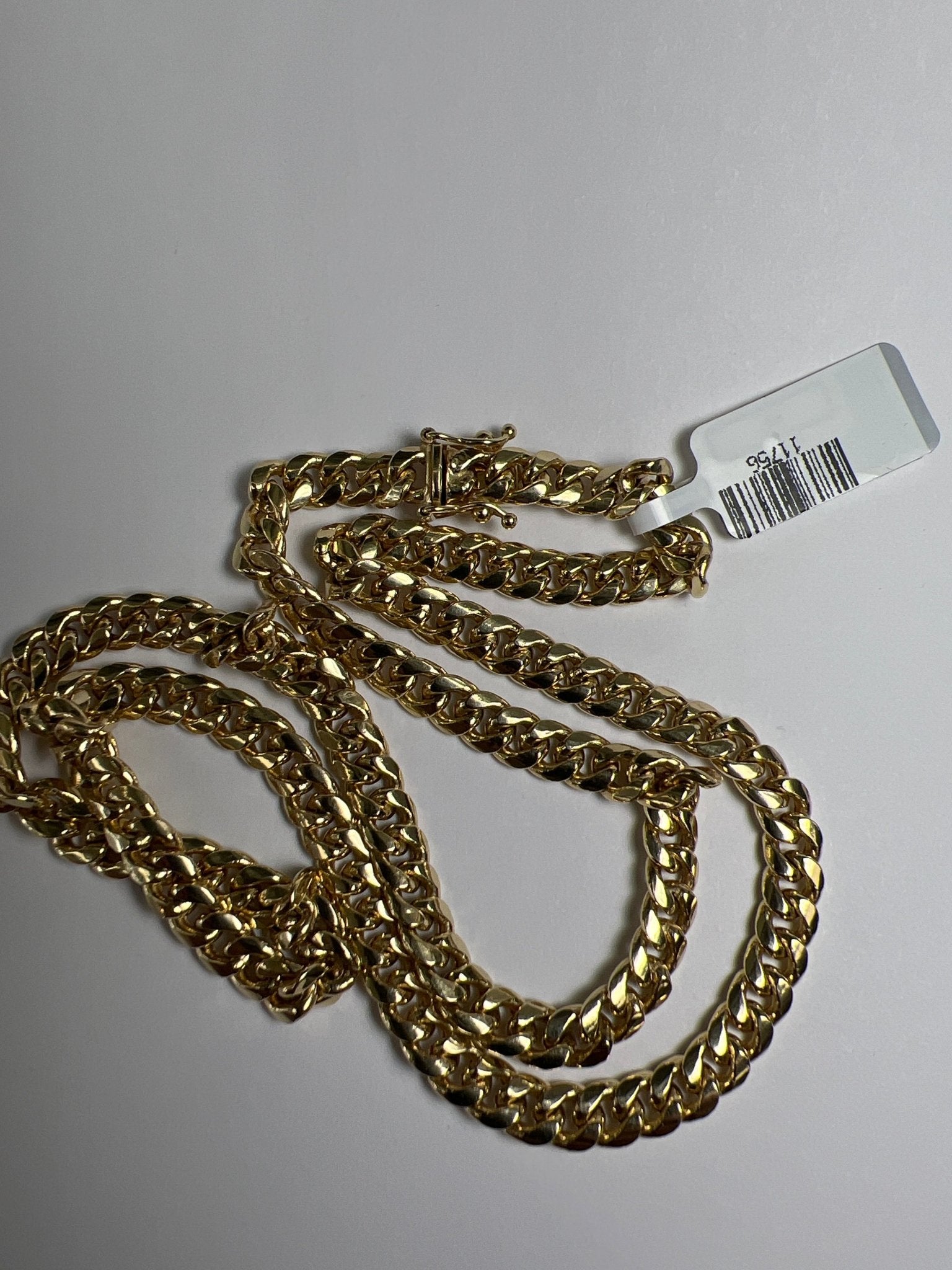 14k gold Cuban link chain necklace Gold cross pendant