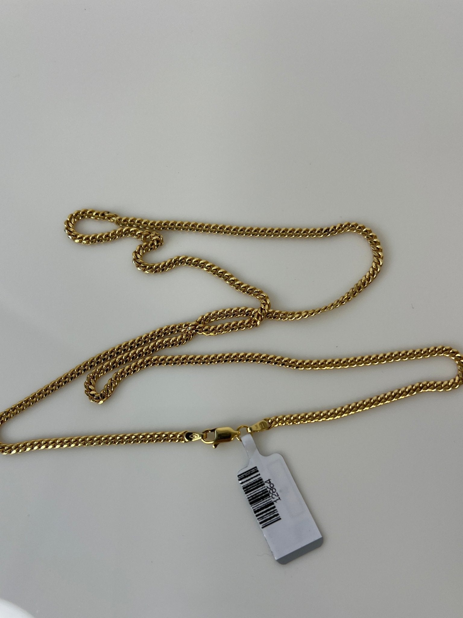 14k gold Cuban link chain necklace Gold cross pendant