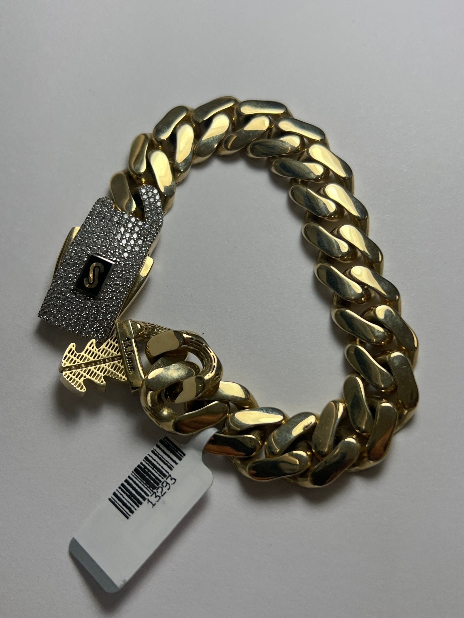 14k gold Cuban link chain necklace Gold cross pendant