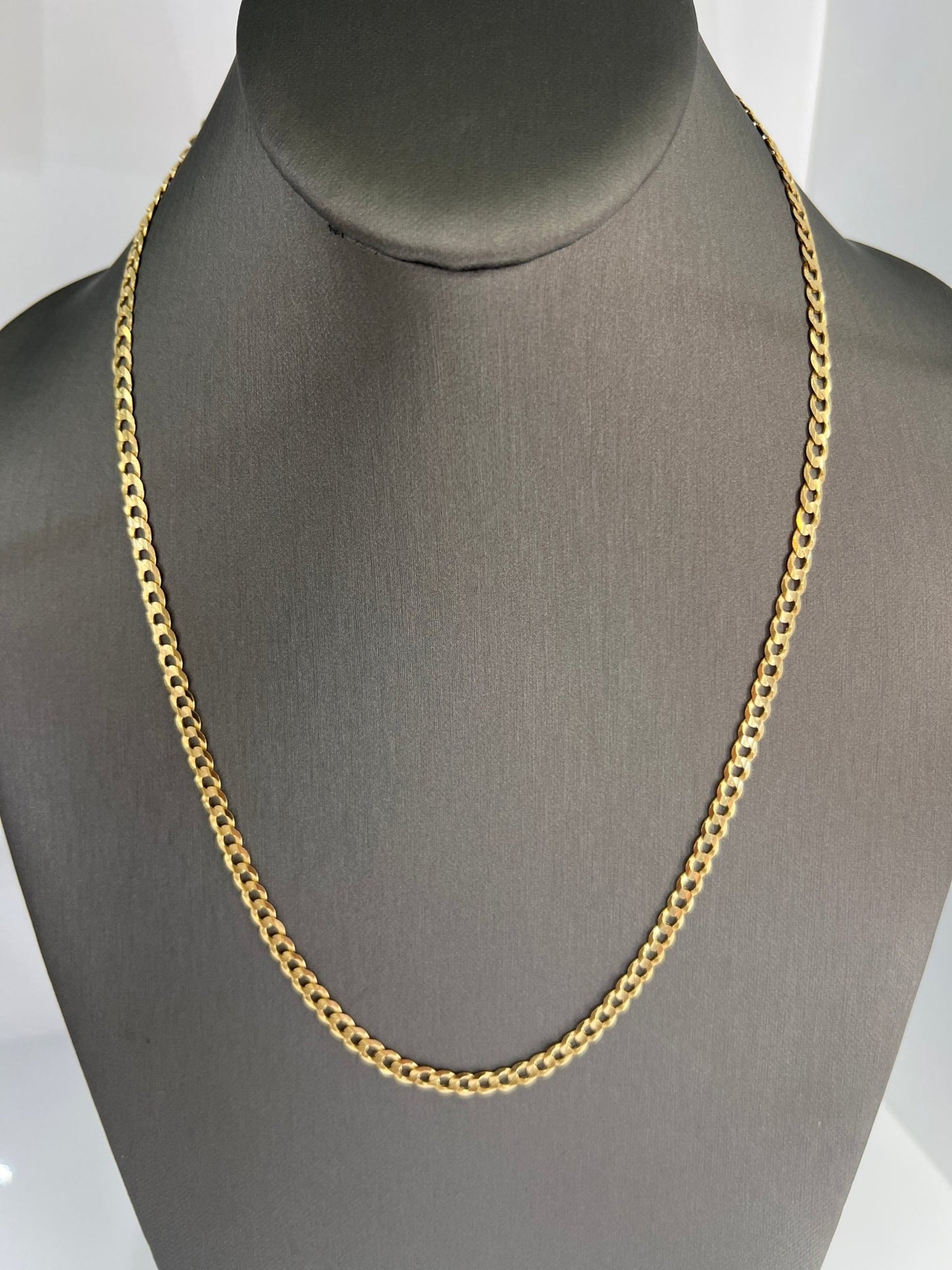 14k gold Cuban link chain necklace Gold cross pendant