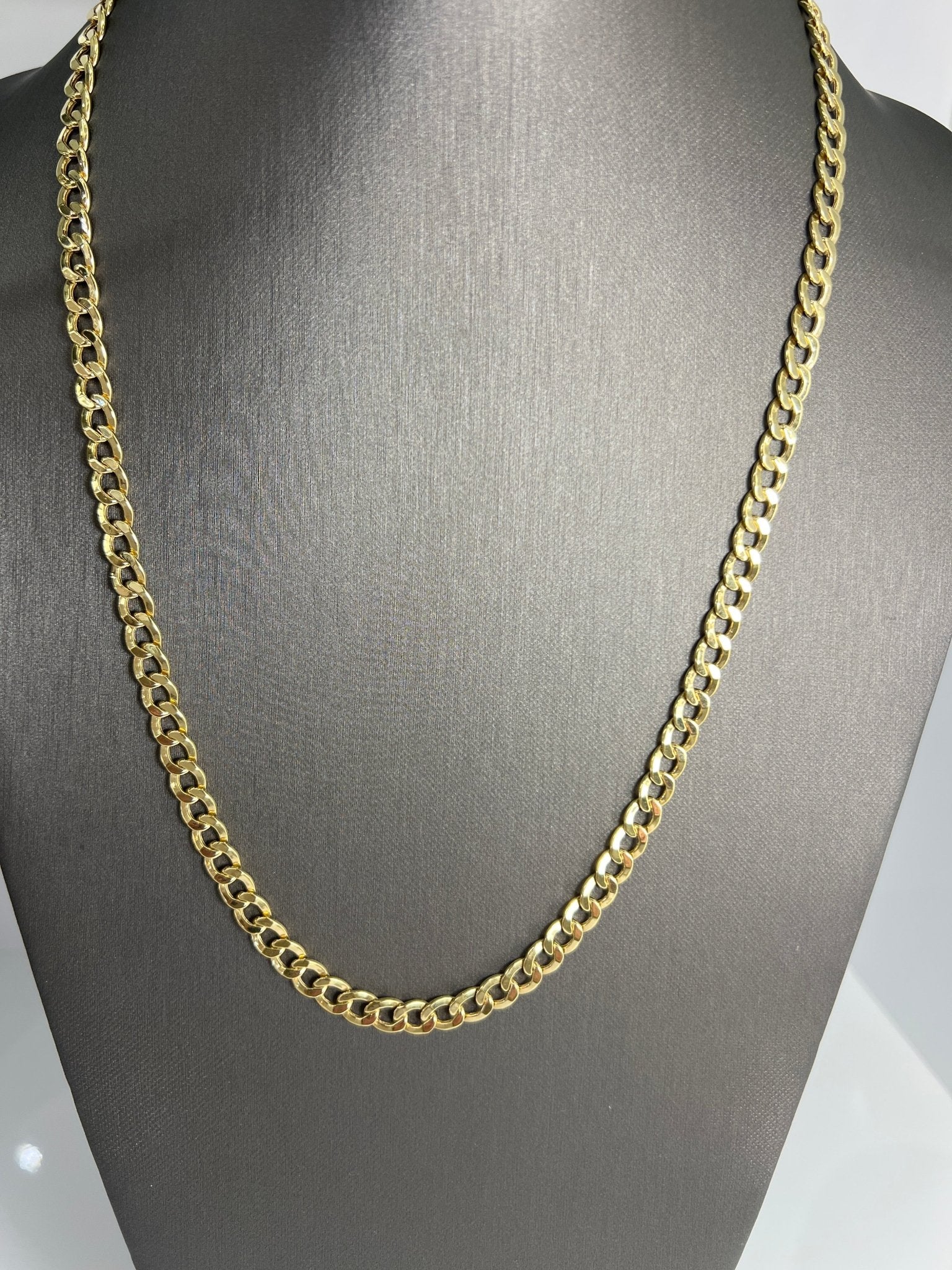 14k gold Cuban link chain necklace Gold cross pendant