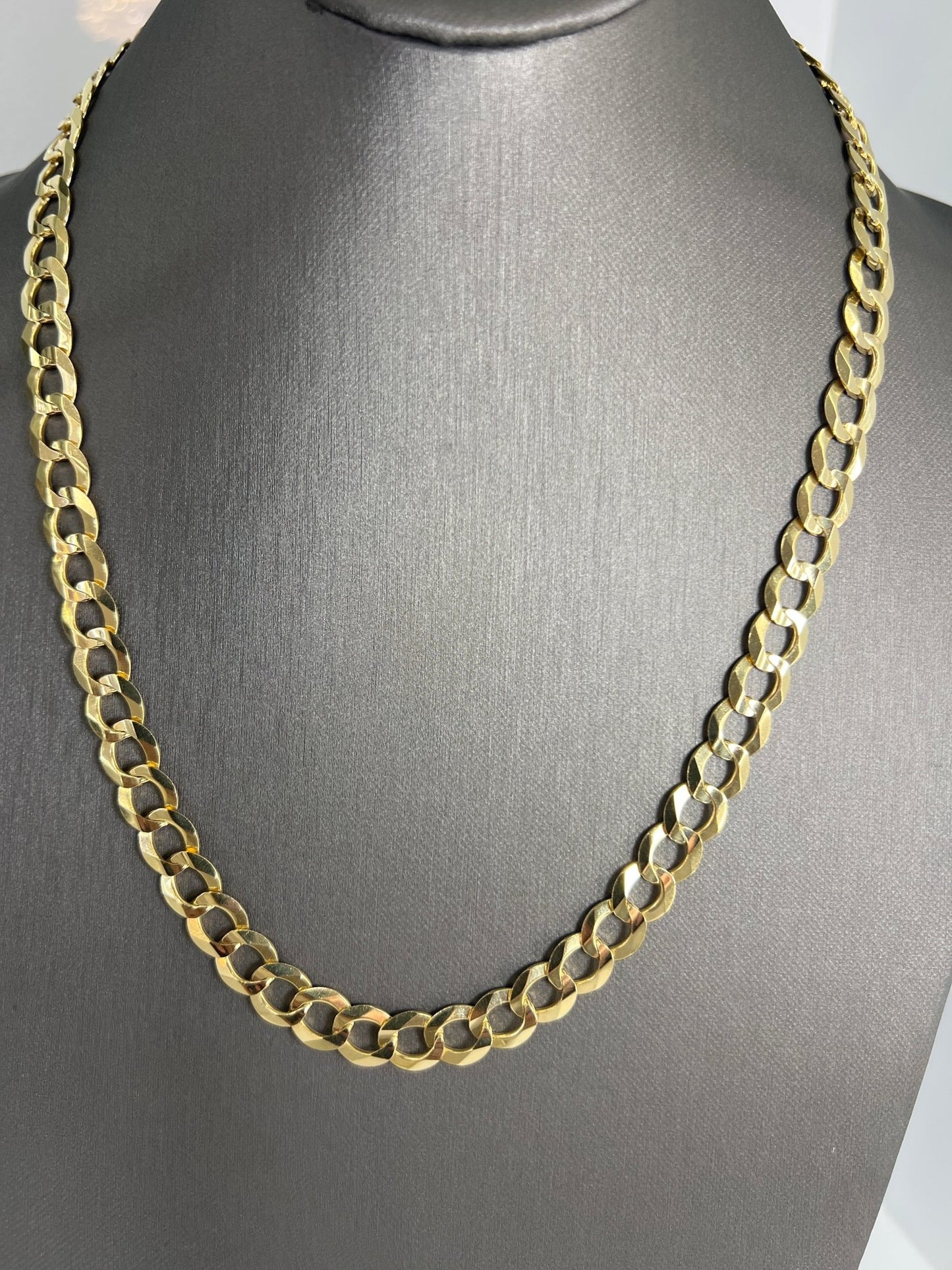 14k gold Cuban link chain necklace Gold cross pendant