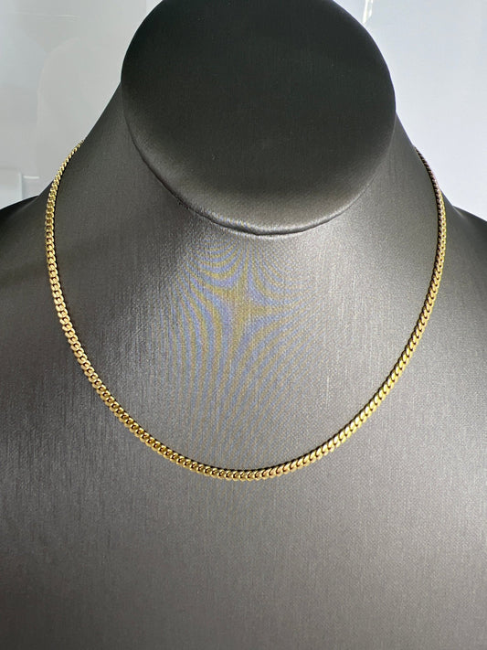 14k gold Cuban link chain necklace Gold cross pendant