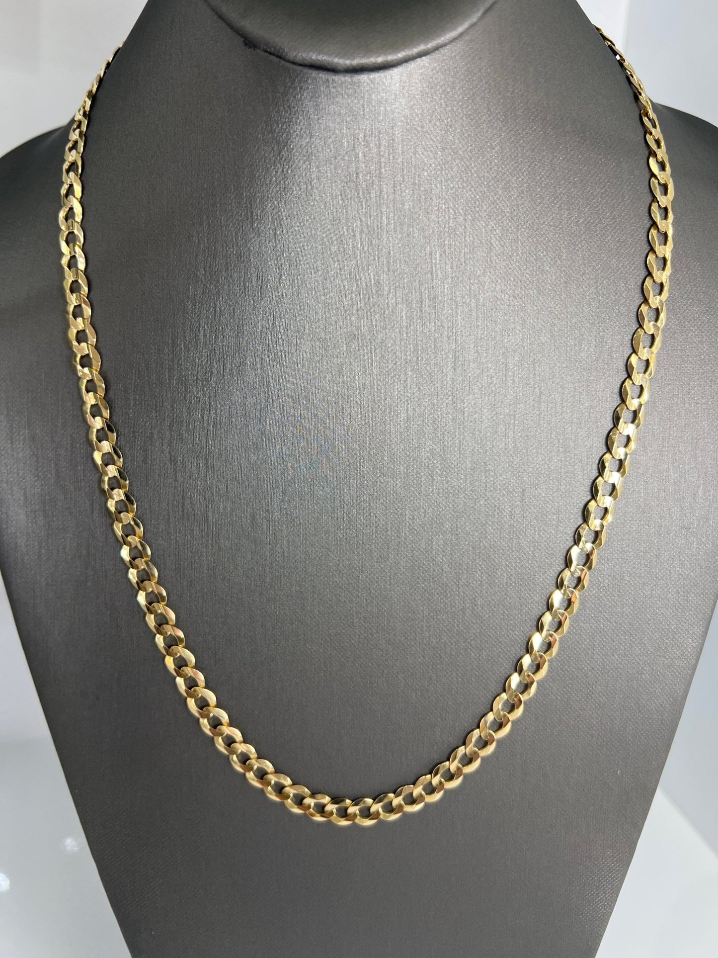 14k gold Cuban link chain necklace Gold cross pendant