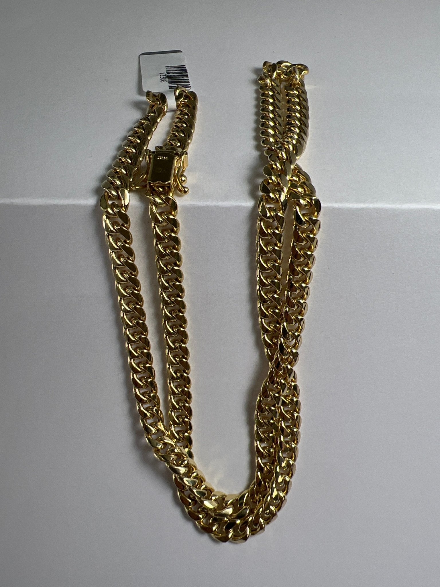 14k gold Cuban link chain necklace Gold cross pendant
