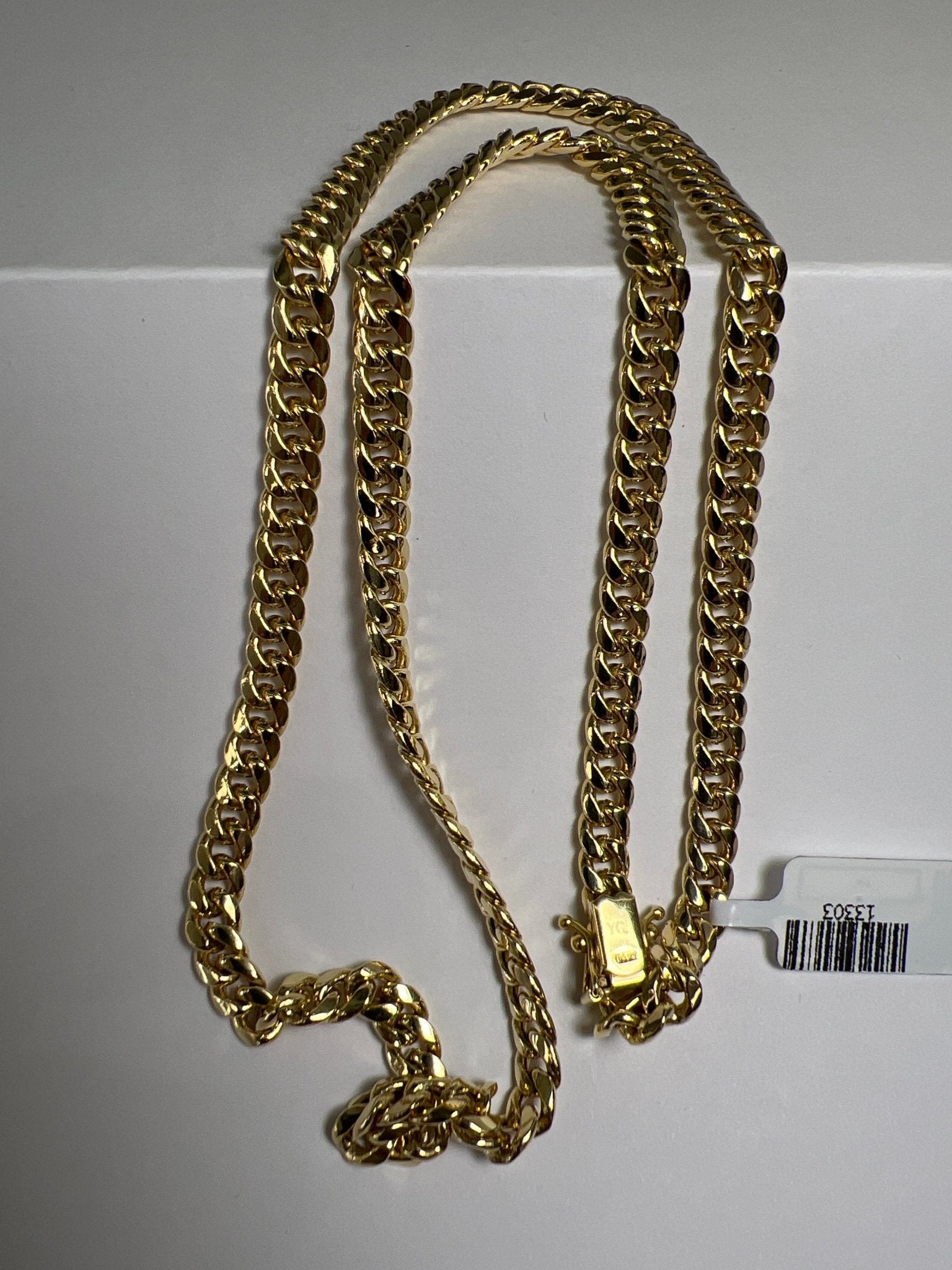 14k gold Cuban link chain necklace Gold cross pendant
