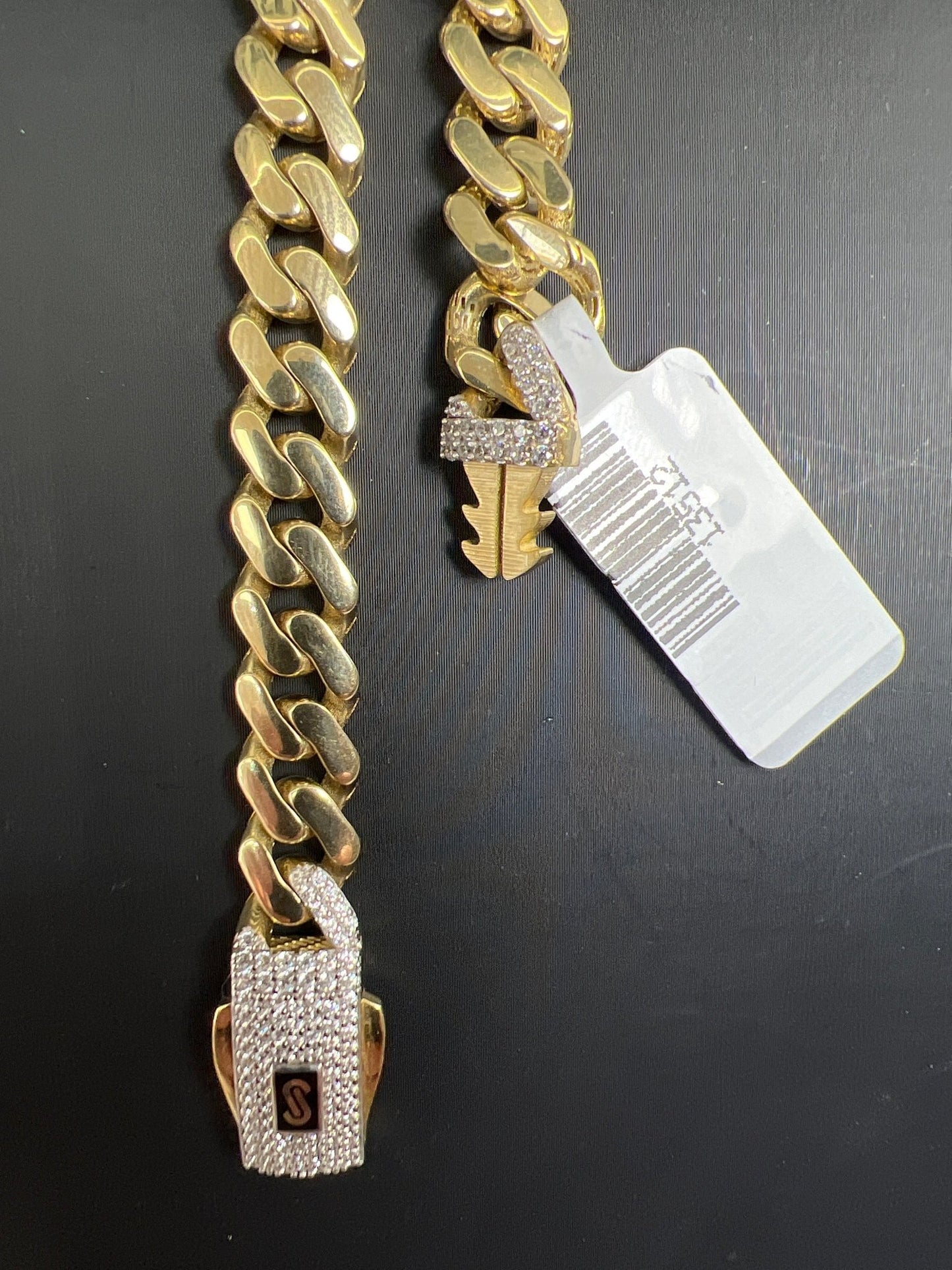14k gold Cuban link chain necklace Gold cross pendant
