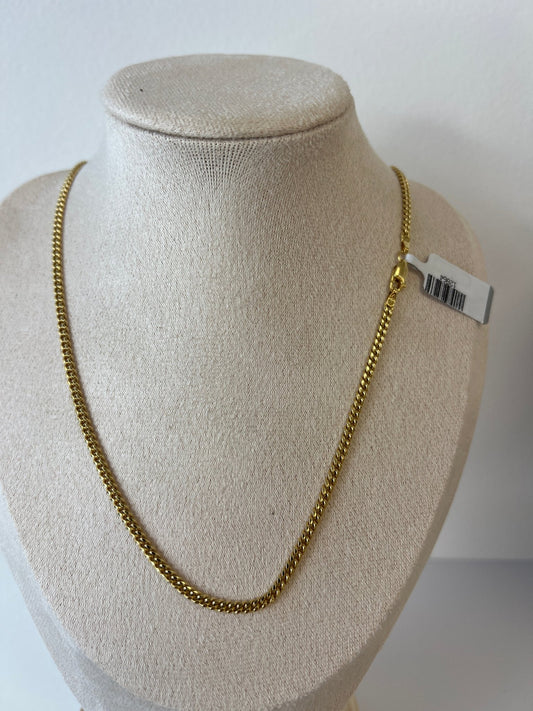 14k gold Cuban link chain necklace Gold cross pendant