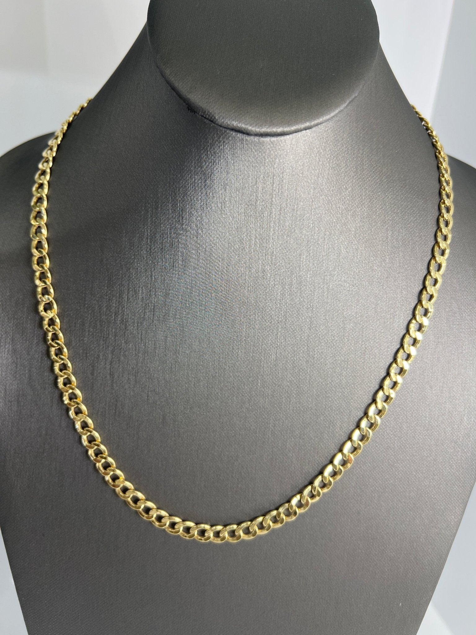 14k gold Cuban link chain necklace Gold cross pendant