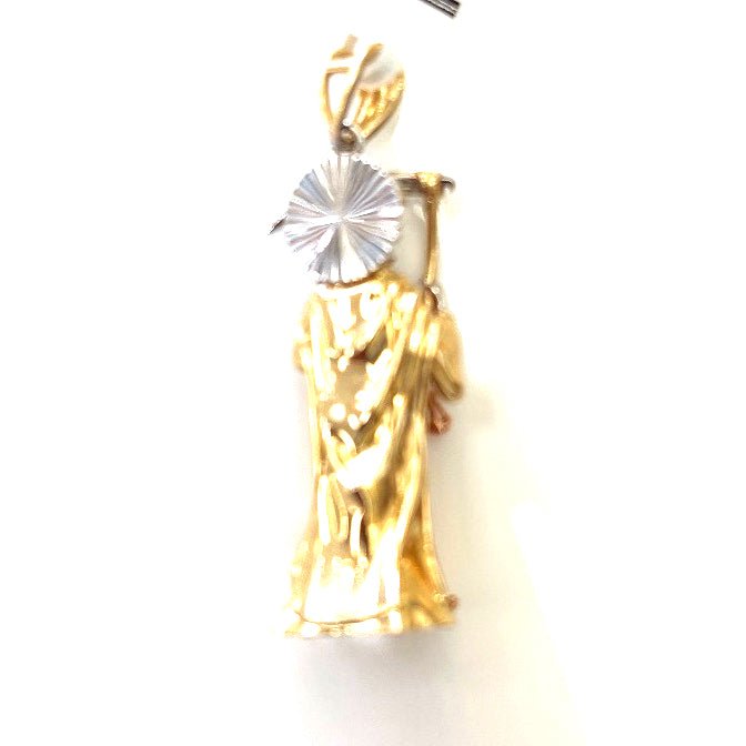 14k gold Cuban link chain necklace Gold cross pendant