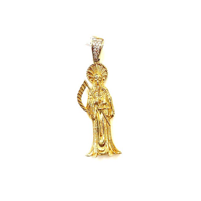 14k gold Cuban link chain necklace Gold cross pendant