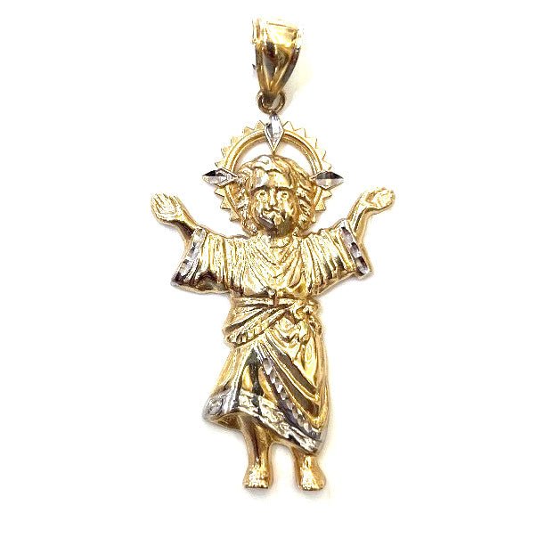 14k gold Cuban link chain necklace Gold cross pendant